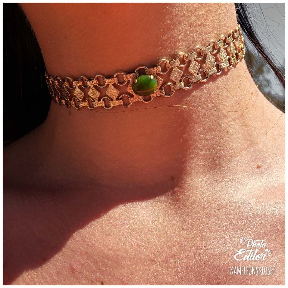 upcycled♻️jade choker KAMELEON🦎KUSTOM - Picture 1 of 8